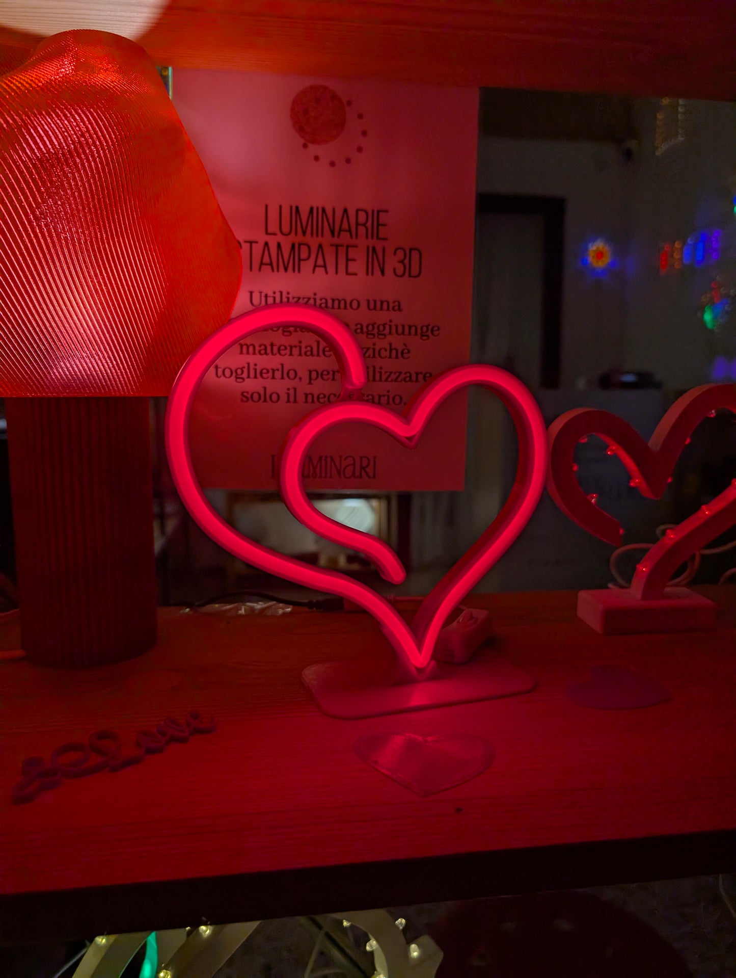 Doppio cuore intrecciato - Neon Led