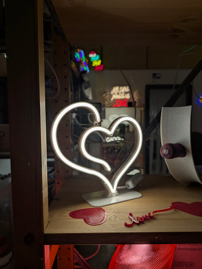 Doppio cuore intrecciato - Neon Led