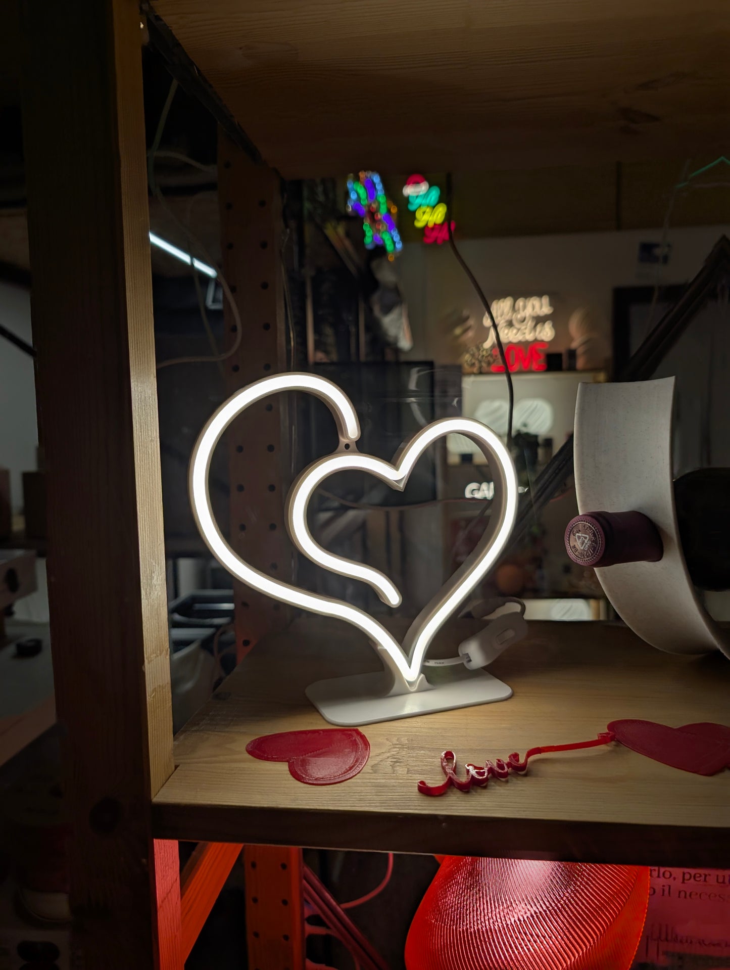 Doppio cuore intrecciato - Neon Led